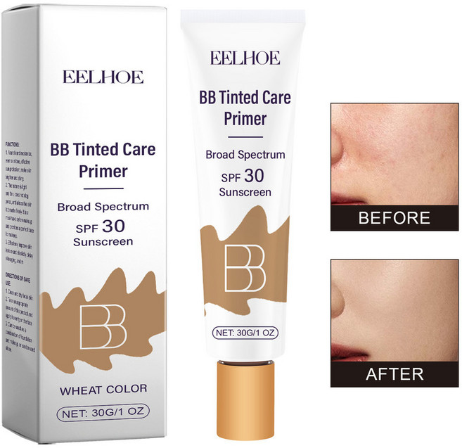 EELHOE BB 潤色隔離霜 SPF30 廣譜防曬 小麥色, 1個, 國內銷售，購買等同默認免責申明）