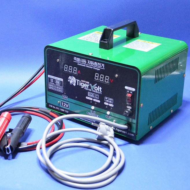 타이거볼트 배터리충전기 급속엔진시동 DTC-1000-12V/24V 12V 30A 24V 15A 즉발시동자동충전기 전자동급속충전기 84304156, 1개