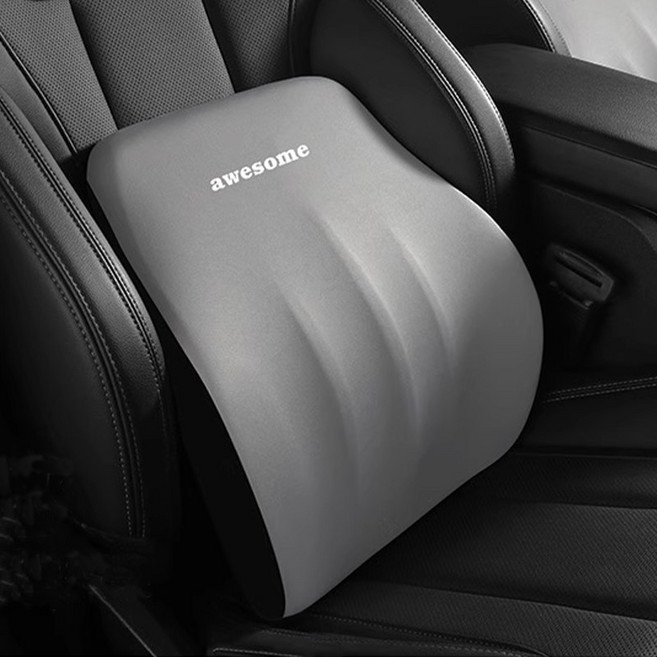 하루꿈 고급형 메모리폼 허리베개 쾌적 통기 요추 지지대 등받이쿠션 차량용품 사무실겸용, 1개, 그레이