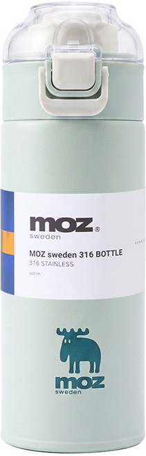 MOZ 스웨덴 텀블러 포스코 316 스텐 원터치 손잡이 보온보냉 황인엽 혜리 텀블러, 1개, 400ml, 베이비민트