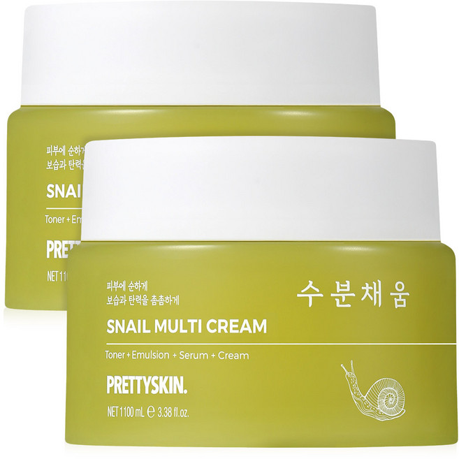 프리티스킨 수분채움 달팽이크림 영양 보습 멀티 크림 100ml 2개