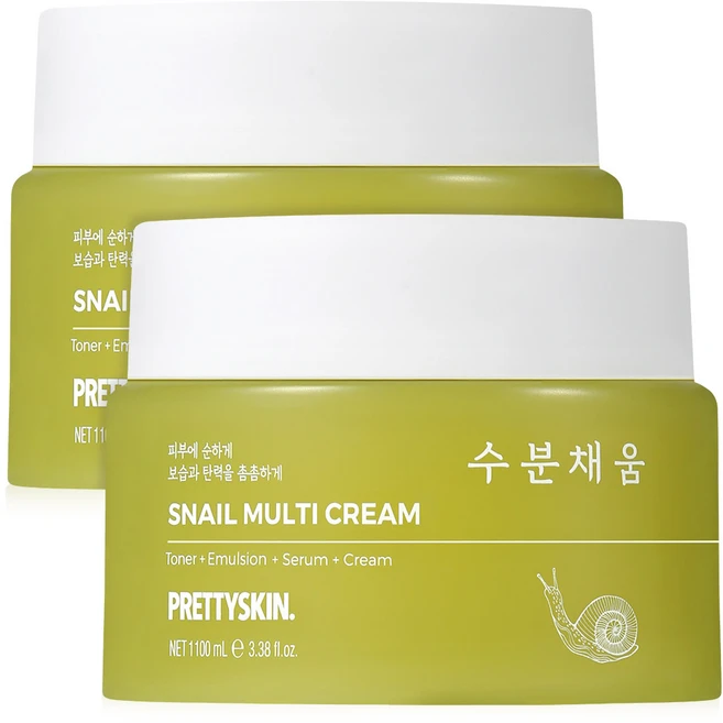 프리티스킨 수분채움 달팽이크림 영양 보습 멀티 크림 100ml 2개 - 쿠팡