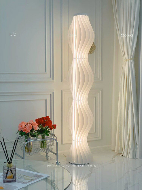 網紅草裙落地燈 奶油風客廳沙發旁裝飾燈 臥室床頭氛圍燈 立式臺燈 高度約170cm, 如圖所示