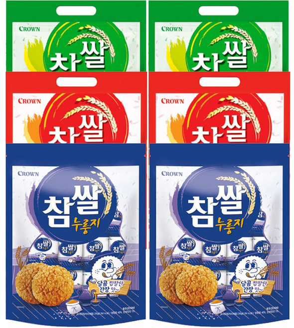 크라운 참쌀 3종 세트 선과(대)+설병(대)+누룽지(대), 739g, 2세트