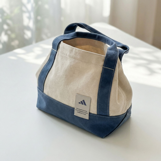 아디다스 미니 캔버스 토트백 데일리 심플 가벼운 손가방
