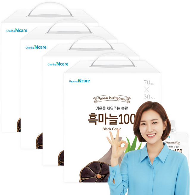 천호식품 흑마늘진액 천호엔케어 흑마늘100 70ml X30포, 2.1L, 4개