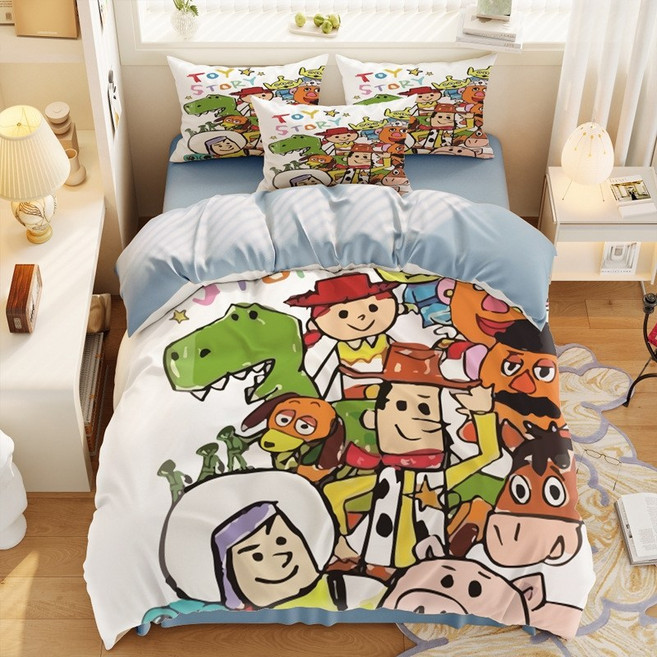 토이스토리 침구 세트 커버 슈퍼싱글 퀸 베개 이불 에일리언, 밴드형, B