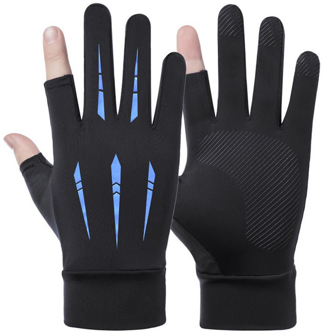 고탄력 스피어 쿨맥스 장갑 라이더 루어 낚시 등산 반장갑 배달대행, 쿨맥스 장갑_블루_