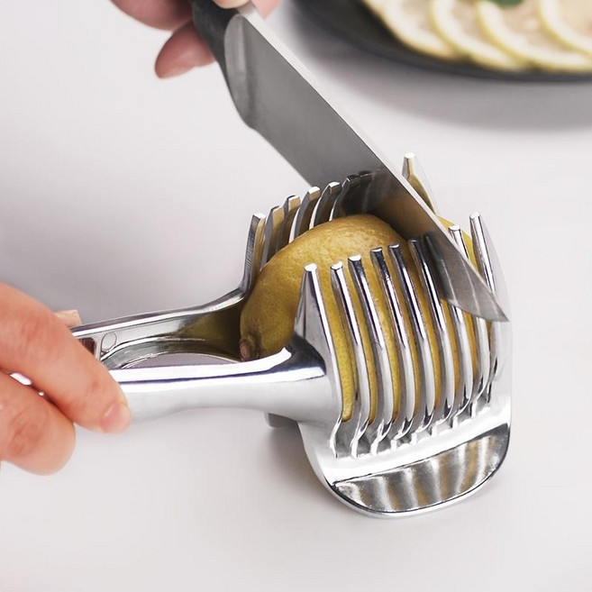 스테인리스 다용도 과일 채소 슬라이서 커팅 가이드 홀더, 1개