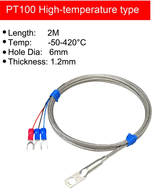 표면 장착 RTD 센서 SMD 얇은 필름 패치형 접착 온도 PT100 산업용 스틱온, [02] PT100-High-temp-2m, 1개
