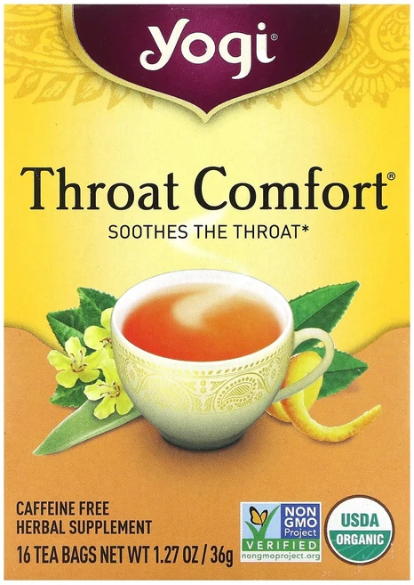 Yogi Tea Throat Comfort 카페인 무함유 티백 16개 36g(1.27oz), YogiTeaThroatComfort카페인무함유티백16, 1개 - 쿠팡