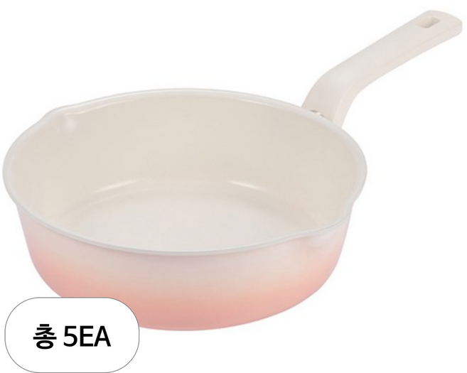 해피콜 인덕션 플렉스팬 블랑 IH 와이드 프라이팬 스프레드 핑크, 22cm, 5개