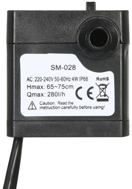 수족관 분수 연못 펌프용 수중 워터 펌프 물고기 탱크 정원 미니 폼프 110-240V 4W 600L/H 8W, 1개