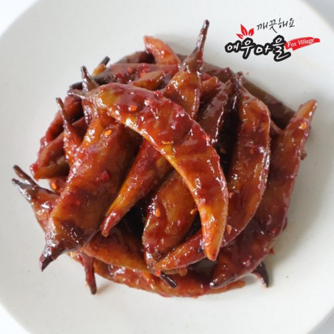 여우마을 수제반찬 국산 양념 청양고추 장아찌, 500g, 3개