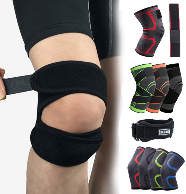 도매창고 스포츠 무릎보호대 아대 밴드 상하 분리형 자형 테이핑 밴드 관절 보호대 헬스 등산 농구, 05) 무릎보호대-편직, 블랙, 1개