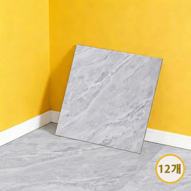붙이는 접착식 바닥 PVC 바닥 사용 셀프시공 대리석 모방 PVC 바닥 스티커, 12개, T6110