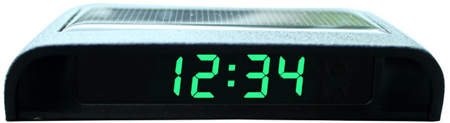 빛나는 기능으로 태양열 충전 자동차 시계를 업그레이드합니다. 쉬운 야간 관찰을 위한 환경 친화적인 태양열 자동차 시계, 녹색, 1개