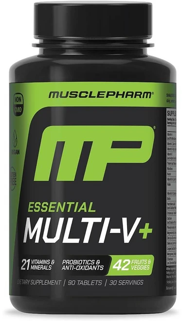 Muscle Pharm Essentials Multi-V+ 운동 선수의 멀티 비타민 향상된 에너지 성능 및 면역 건강 남성 및 여성용 데일리 멀티비타민 미네랄 플러스, Muscle Pharm Essentials Multi-, 1개, 90정 - 쿠팡