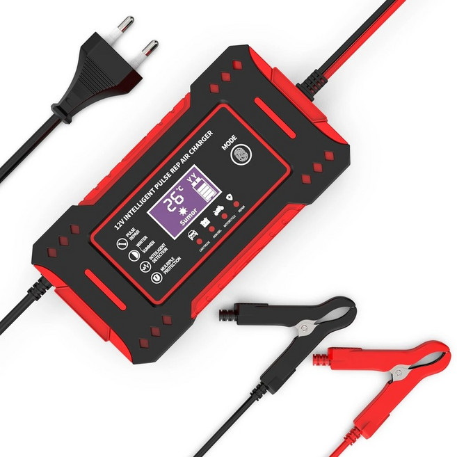 오토바이점프스타터 배터리복원기 납산 LCD 배터리 충전기 12V, 10000mAh, 1개