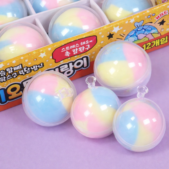 KC 인증 크런치 왁스 말랑이 솜사탕 틱톡 왁뿌볼 왁스 뿌시기 ASMR 왁스 슬라임 스트레스볼 4개 한세트