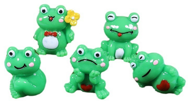 귀여운 청개구리 피겨 미니 피규어 5개 세트, 1세트 5종