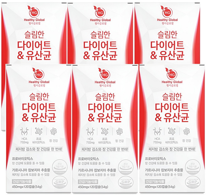 다이어트 유산균 체지방 감소 체지방컷 17 슬림핏 유산균 식약처인증, 6개, 120정