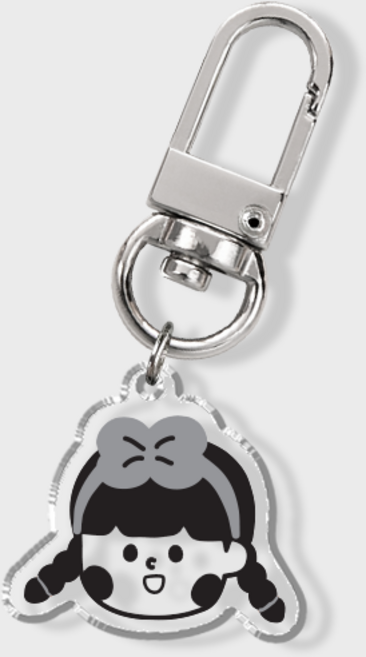 핫티몰 귀여운 호랑이 토끼 곰돌이 공룡 강아지 동물 캐릭터 소녀 얼굴 라인 드로잉 가방 악세사리 아크릴 키링 에어팟 키링 키홀더 커플 우정 열쇠고리, 다니, 1개