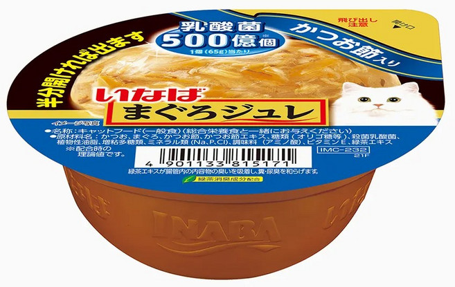 이나바 고양이 마구로쥬레 컵간식, 가다랑어포, 65g, 24개