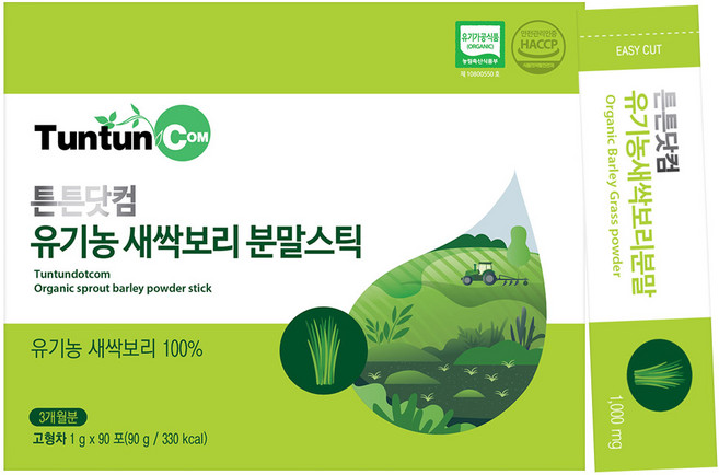 튼튼닷컴 유기농 새싹보리 분말스틱 (3개월분), 1개, 90g