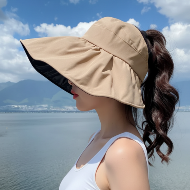 BAEny배니 여성 자외선 차단 와이드 챙 모자 목가림 썬햇 3Color