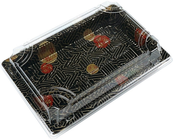 꽃무늬 초밥용기 뚜껑포함, 1개, 50세트, S-05