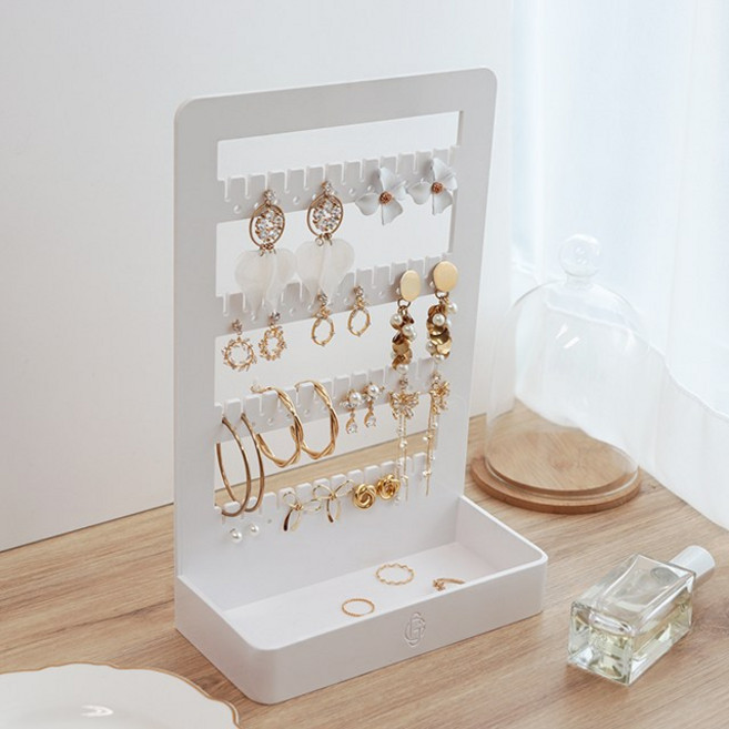 걸링 올인원 귀걸이 진열대 거치대 악세사리보관함, 화이트, 1개