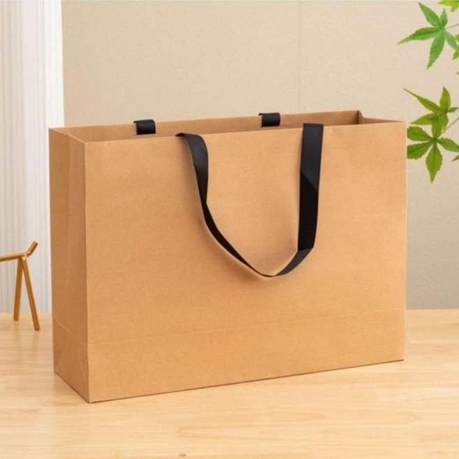 포장명가 무지 고급 선물 쇼핑백 20개, 브라운