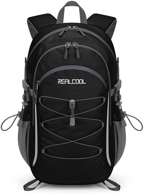 RealCool 남성 여성용 하이킹 백팩 20L 경량 방수 여행 캠핑 백팩 하이킹 데이팩 사이클링 러닝용 블루, 블랙