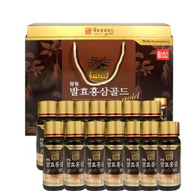 [홀수_선물세트] 광동 발효홍삼골드 100ml 14병x홀수세트 선물포장 손잡이, 3개
