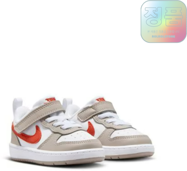 (브랜드정품) 나이키 코트 버로우 로우 에센셜 토들러 틴트 그레이 레드 아동신발 어린이운동화