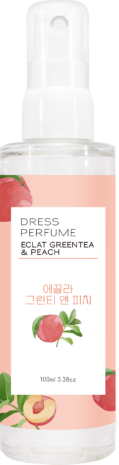 드레스퍼퓸 섬유탈취제_(정전기방지) (고기냄새)(땀냄새) (간편한휴대용), 1개, 100ml, 에끌라그린티&피치