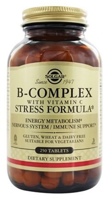 솔가 B 컴플렉스 위드 비타민 C 스트레스 포뮬라 250정 Solgar Complex with Vitamin Stress Formula 250 Tablets, 1개 - 쿠팡