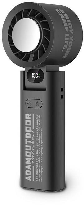 ADAMOUTDOOR 隨身掛繩機能冰鎮風扇 (附同色掛繩) 戶外露營, 黑色