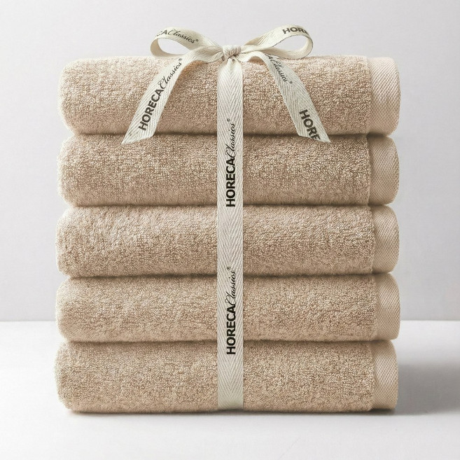 호레카클래식스 호텔수건 고급 40수 페이스타월 수건세트 국내제작 180g, 5개, 크림베이지