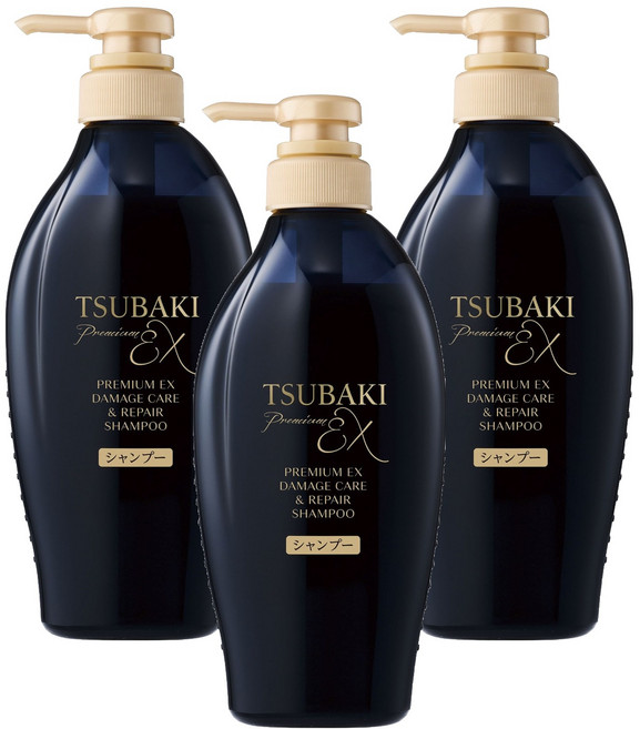 츠바키 프리미엄 EX 데미지케어 앤 리페어 샴푸 450ml, 3개