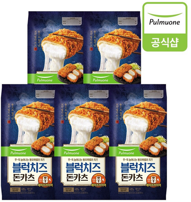 [풀무원] 블럭치즈 돈카츠 420g x 3봉, 5개