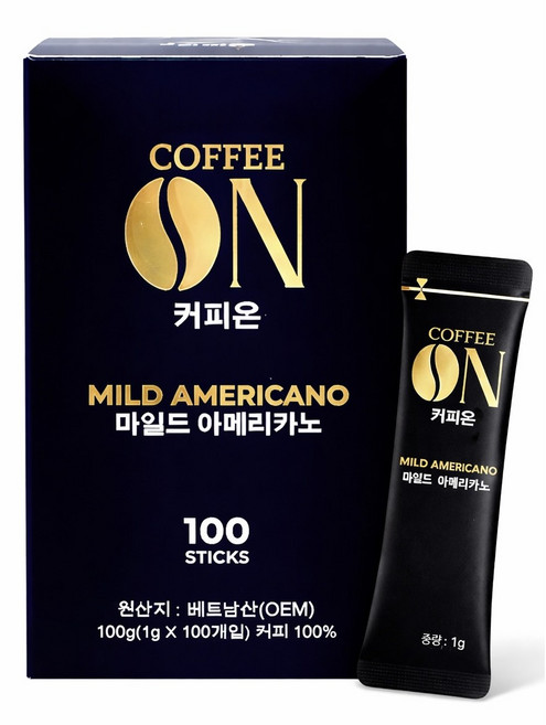 CoffeeOn 커피온 마일드 아메리카노 원두커피믹스, 1박스, 100개입, 100g
