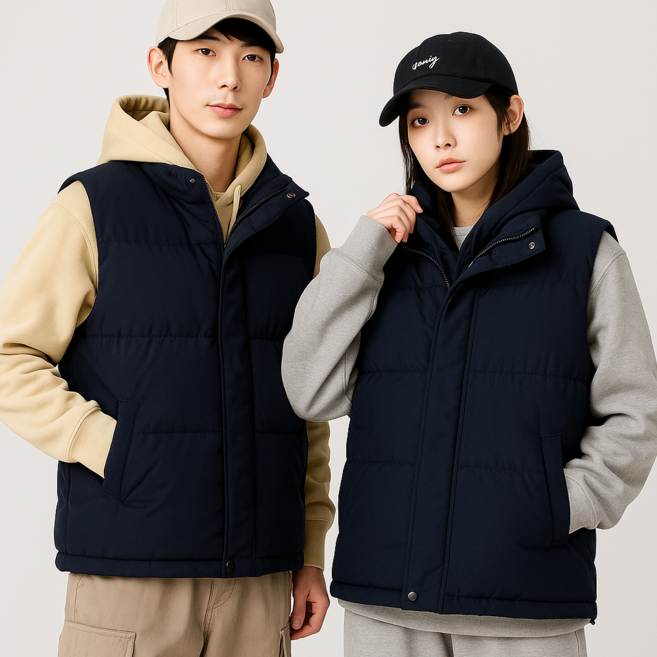 프라이즈 남녀공용 경량 패딩조끼 하이넥 가벼운 패딩베스트 간절기 패딩조끼 남자 패딩조끼 여자 패딩조끼