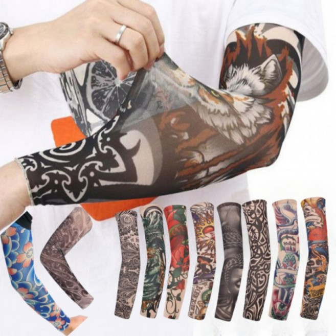 땡큐베리메르시 2P 문신토시 타투 다리 긴팔소매 슬리브 운전 야외활동 자외선차단 이레즈미 쓸데없는 킹받는선물