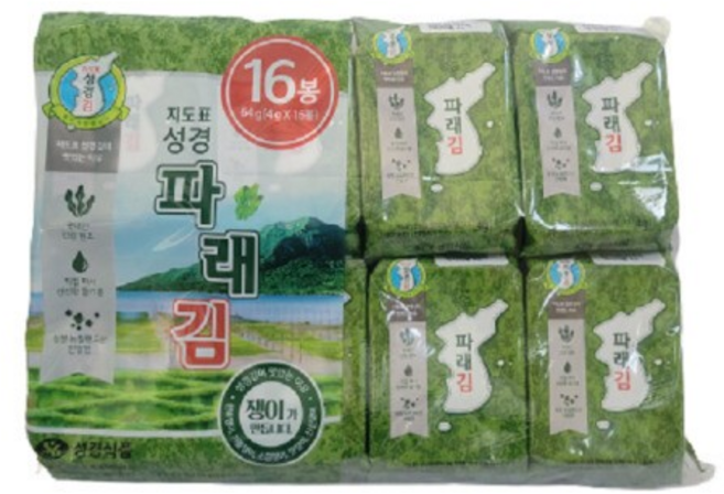 지도표 성경김 파래식탁김 16단, 4g, 32개