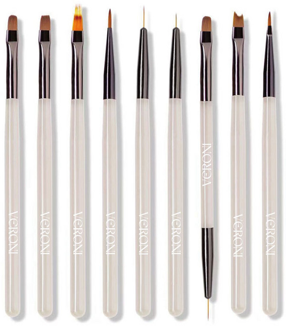베로니 젤 네일 브러쉬 9종 세트, 1개, 시티화이트