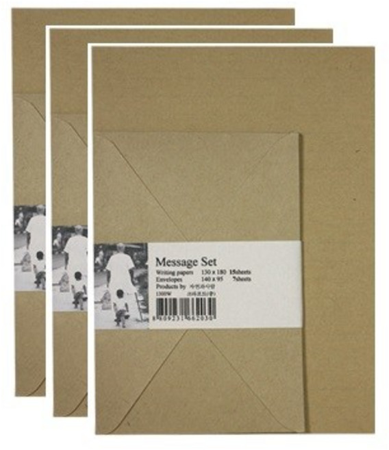 미네끄네 내마음을 담는 편지지 크라프트지 고급지, 크라프트무지중, 3개