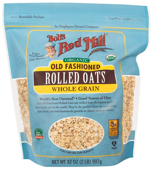 Bob's Red Mill 유기농 오트밀 32oz 4개 묶음 통곡물 비건 코셔