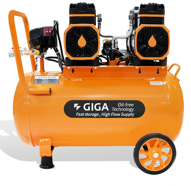 기가 3세대 고사양 에어 콤프레샤 저소음 오일리스 휴대용 콤프레셔 2-1450DF24, 1개